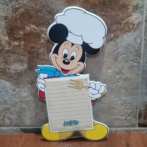 Vintage Disney Chef Mickey Mouse Wall Menu Board Note Pad Holder